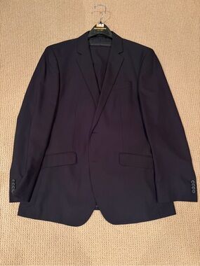 Kenneth Cole 2pc Navy Blue Suit 40R Pants 36x32